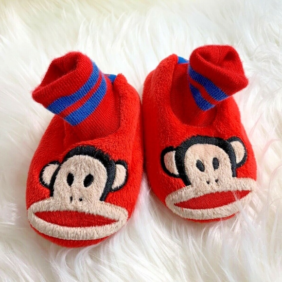 Paul Frank Other - Paul Frank Slippers Toddler Sz S 5 6 Red Monkey